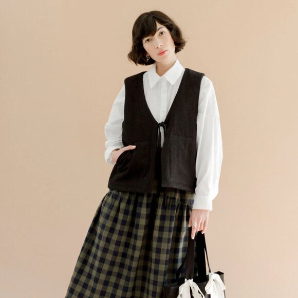 A Bronze Age Dylan Vest in Pebble Denim - Picture 8 of 9